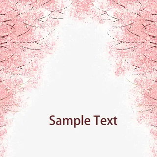 矢量粉色大片樱花免抠