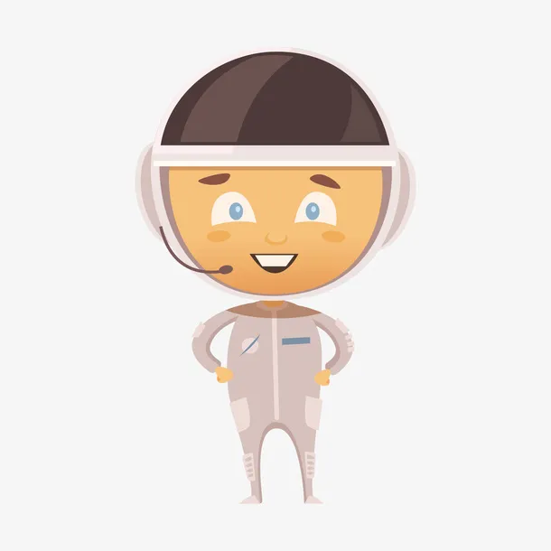 手绘卡通身穿航空服的航空人员免抠