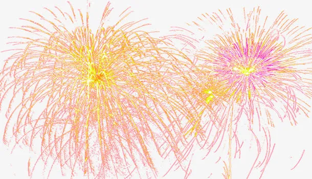 粉色靓丽新年烟花免抠