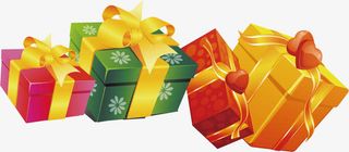 彩色礼盒装饰丝带免抠