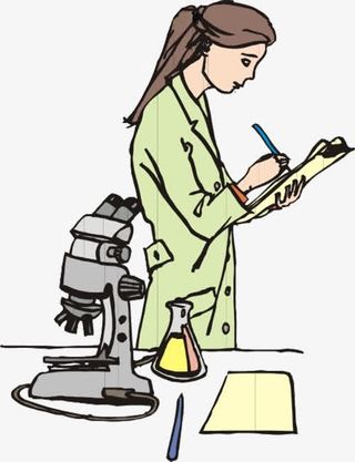 女科研人员卡通PNG免抠