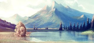 手绘山脉背景高清