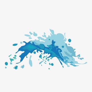 装饰淡蓝色海浪图案免抠