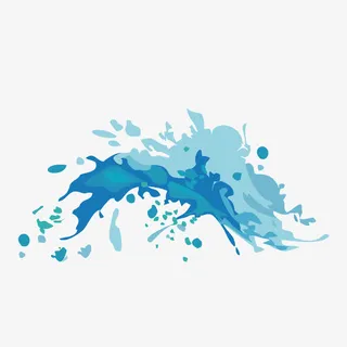 装饰淡蓝色海浪图案免抠