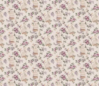 紫色花朵鸟笼背景