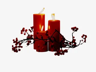 中国风婚庆红蜡烛免抠