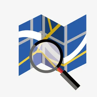 蓝色科技查看地图图标免抠