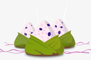 绿色卡通粽子节日元素免抠