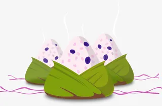 绿色卡通粽子节日元素免抠