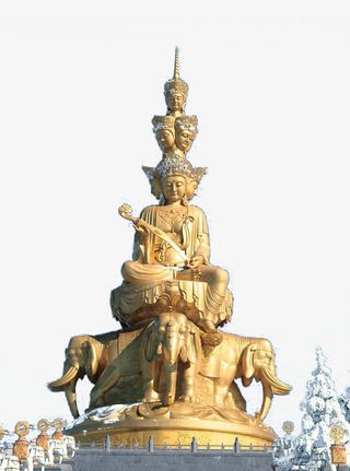 金顶四面十方普贤金像免抠