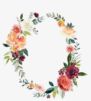 椭圆形花环免抠