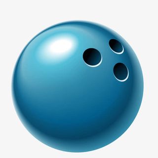 蓝色渐变圆形保龄球免抠