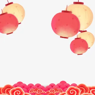 春节元宵大红灯笼装饰元素免抠