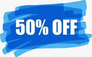 简约蓝色渐变标签免抠