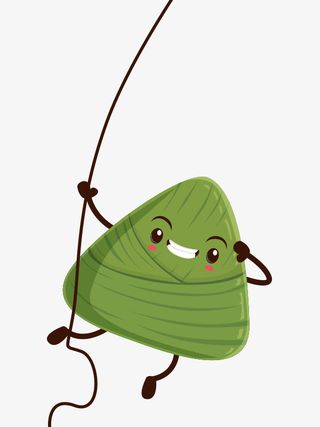 绿色圆角粽子食物元素免抠