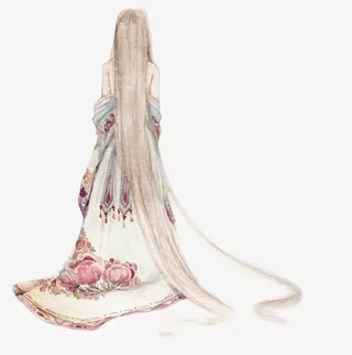 长发白衣女子立绘古风免抠