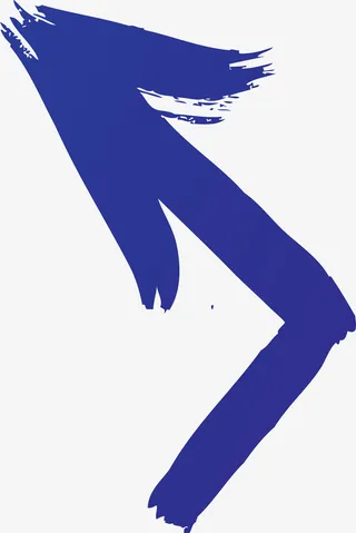 蓝色矢量笔刷箭头图免抠