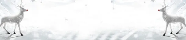冬季雪景淘宝羽绒服小鹿背景banner