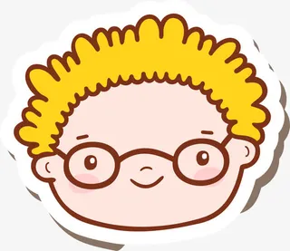 卡通金色头发的男孩子贴纸免抠
