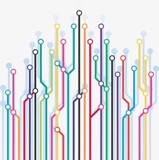 卡通地铁线路图装饰免抠