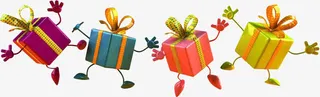 卡通礼物盒七夕免抠