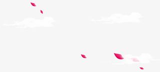 花瓣白云漂浮免抠