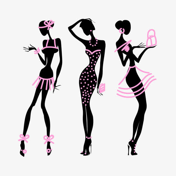 手绘女模特免抠