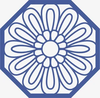 角花底纹花型对称平面图形免抠