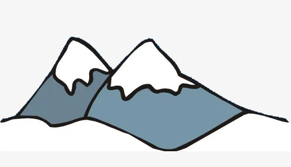 简约的雪山免抠