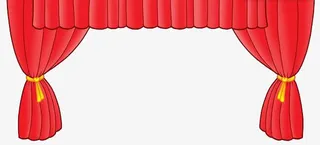 超级萌的红幕帘免抠