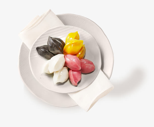 灰色盘子中的饺子免抠