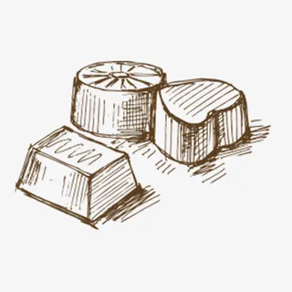 线条巧克力块免抠