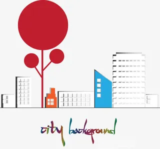 创意城市背景矢量素材