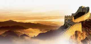 高清黄昏长城效果免抠