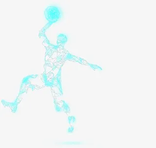 科技风格运动篮球免抠