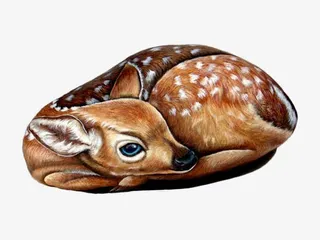 梅花鹿石刻工艺免抠