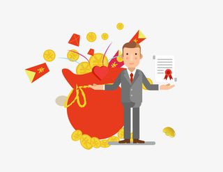 投资理财金融商务卡通插画免抠