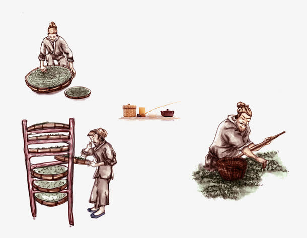 制茶人物免抠