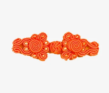 橘红色钉珠盘香扣免抠