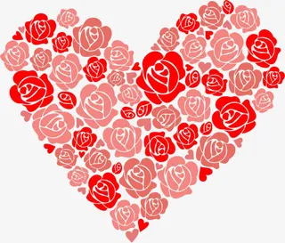 214情人节手绘玫瑰花素材免抠