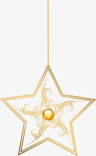 金色星星挂件免抠