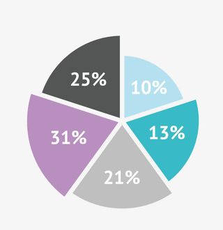 矢量饼形图图表素材免抠