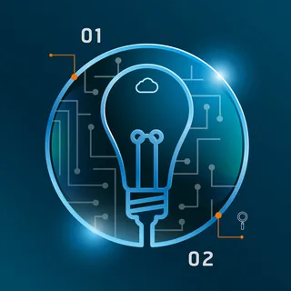 蓝色灯泡光线黑科技背景素材高清