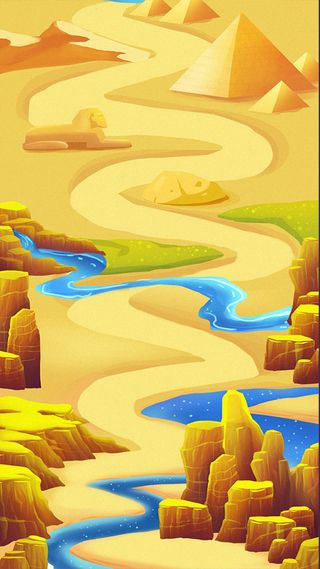 卡通山水风景H5背景高清