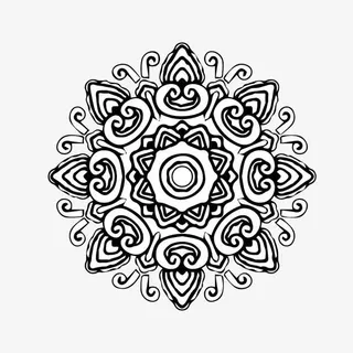 黑色花纹装饰免抠