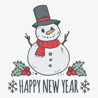 矢量圣诞雪人免抠