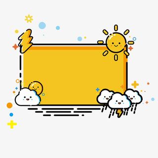卡通云朵文本框免抠