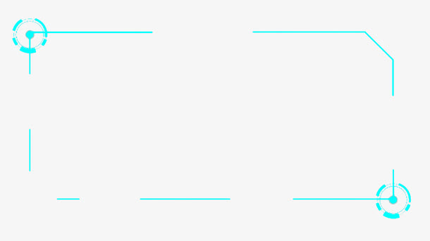 现代蓝色圆环状科技边框免抠手绘/卡通卡通元素