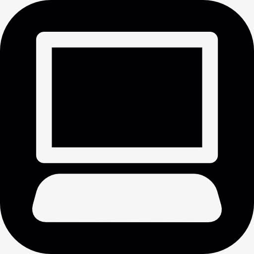 桌面计算机上的黑色方形背景图标