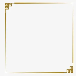 金色渐变透明中国风边框免抠